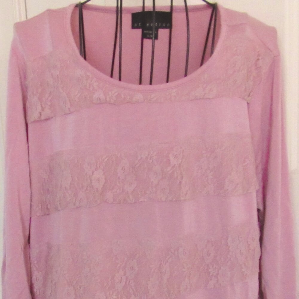 Pink Ruffled Lace Top
